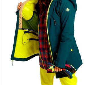 Forest Green Burton Poweress Snowboarding Jacket LIKE NEW!